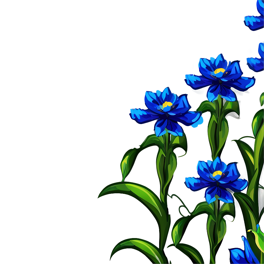 Blue Flower Drawing Png 05242024 PNG image