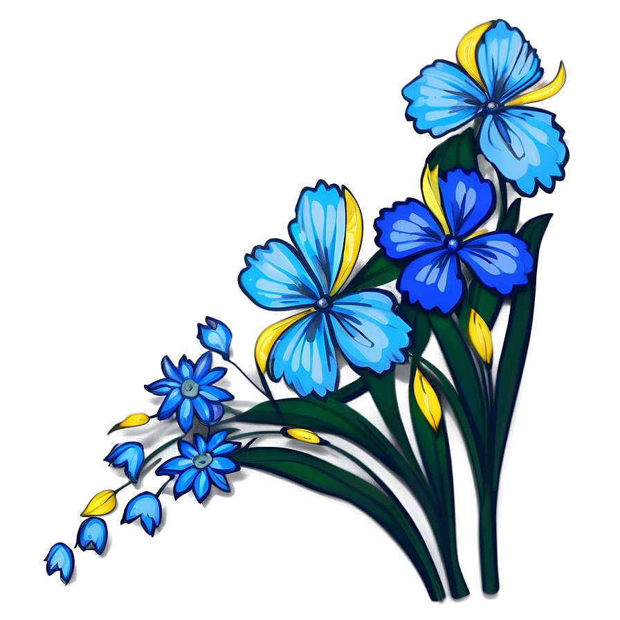 Blue Flower Graphic Png Qpg PNG image