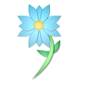 Blue Flower Graphicon Black Background PNG image