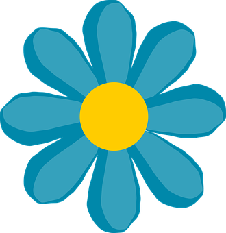 Blue Flower Illustration PNG image