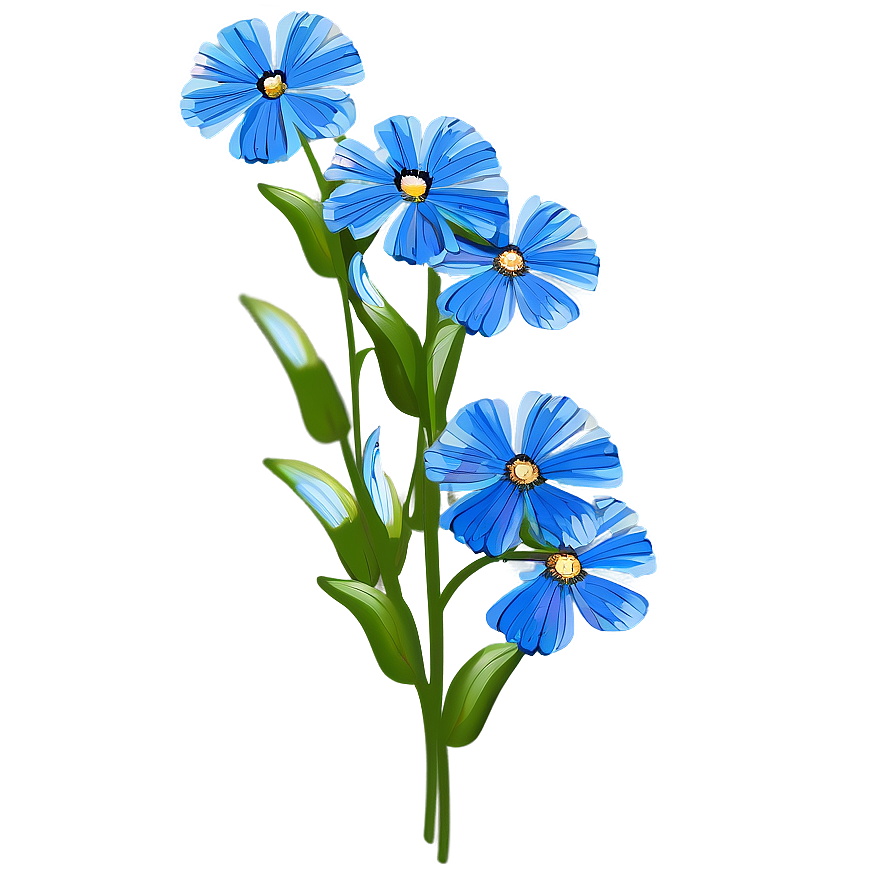 Blue Flower Illustration Png Kka25 PNG image