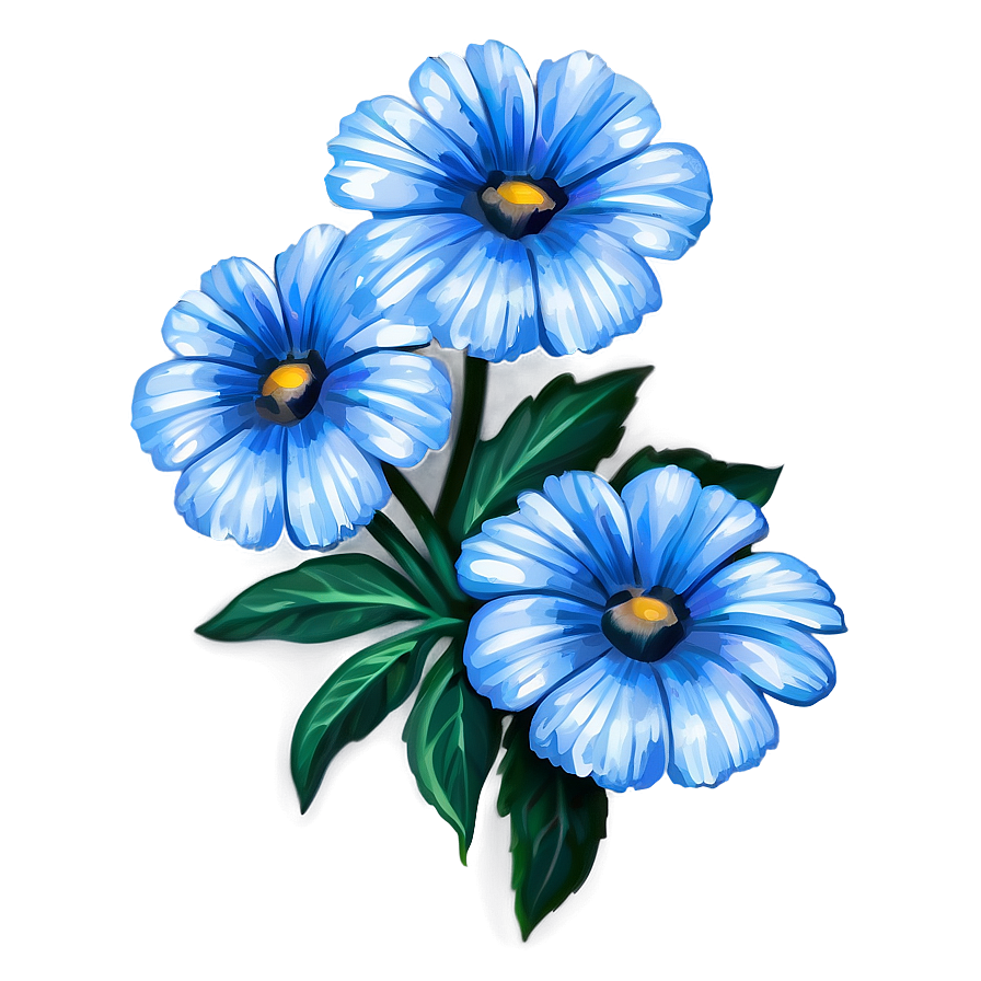 Blue Flower Portrait Png Fpv36 PNG image