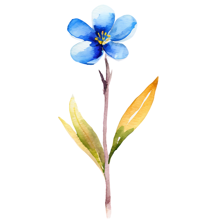 Blue Flower Watercolor Png 43 PNG image