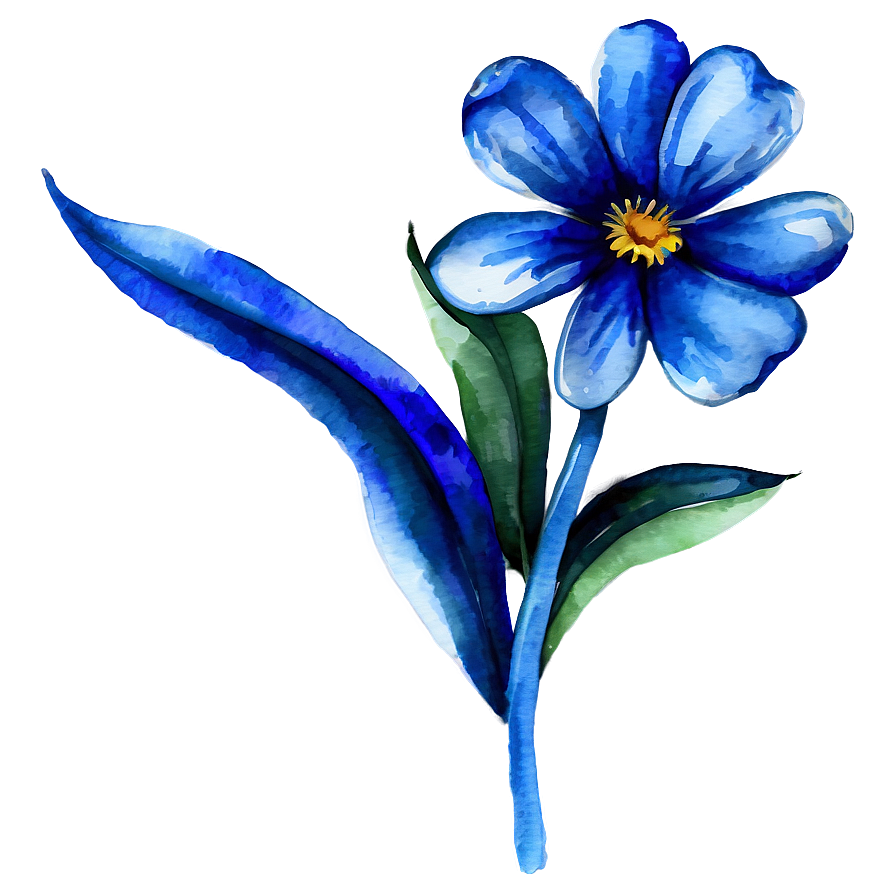 Blue Flower Watercolor Png 76 PNG image