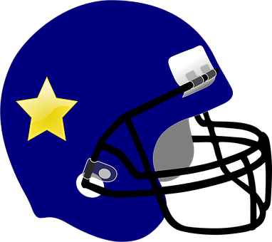 Blue Football Helmetwith Star PNG image