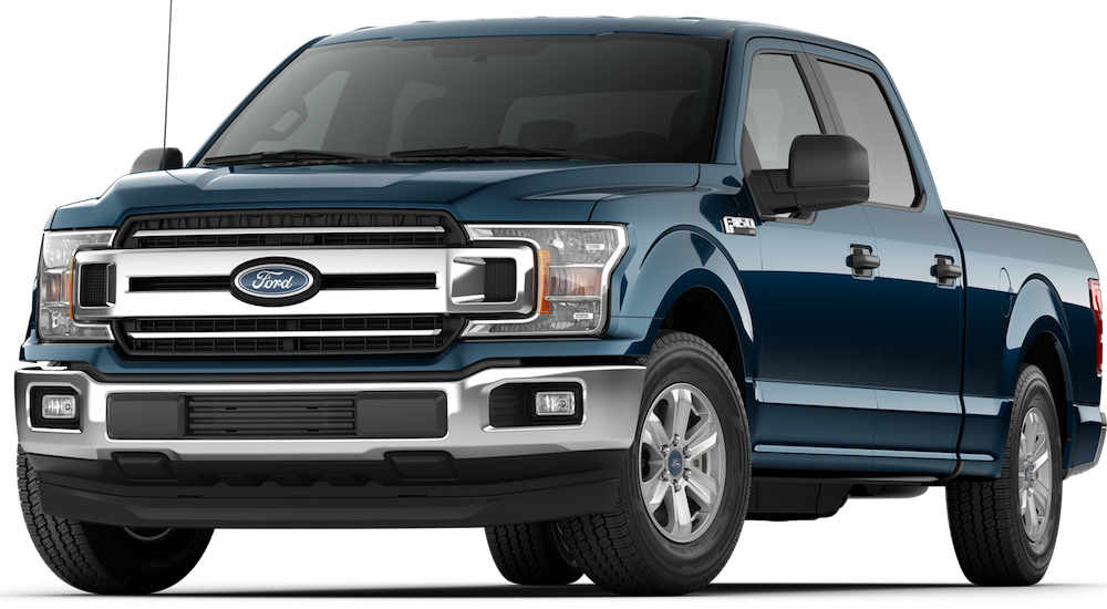 Blue Ford F150 Pickup Truck PNG image
