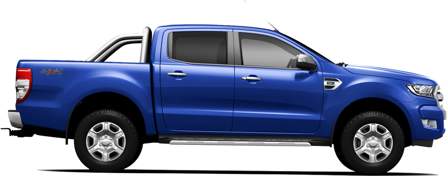 Blue Ford Pickup Truck Side View PNG image