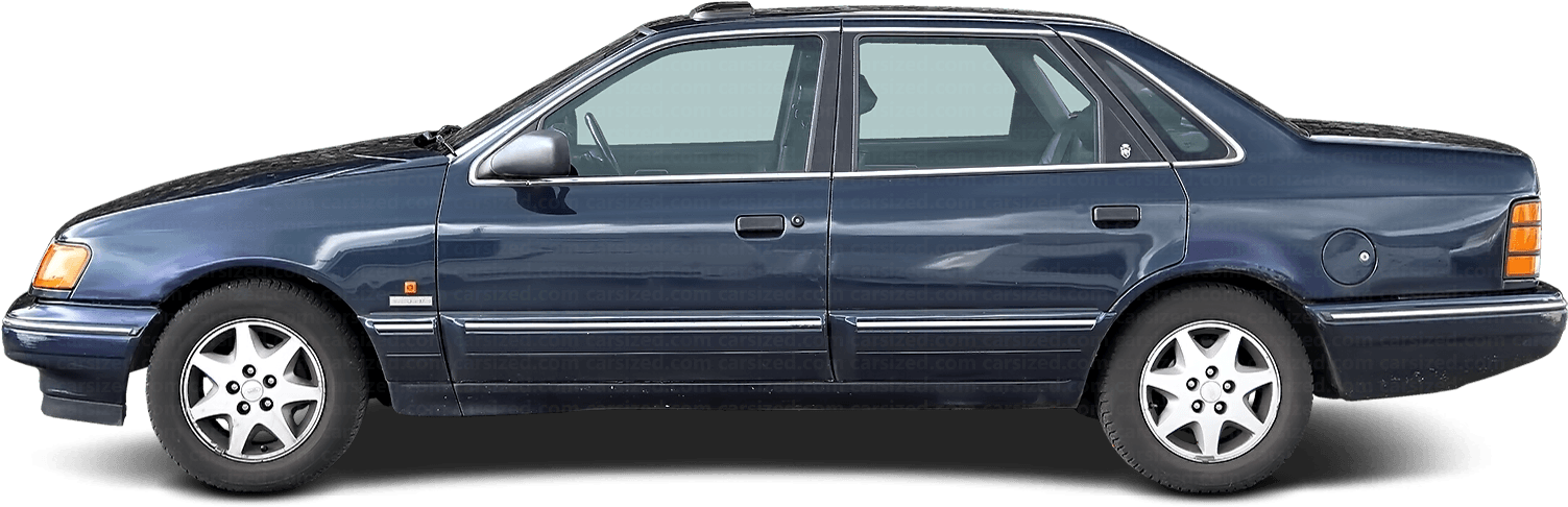 Blue Ford Scorpio Side View PNG image