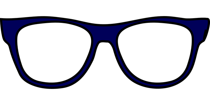 Blue Frame Glasses Vector PNG image