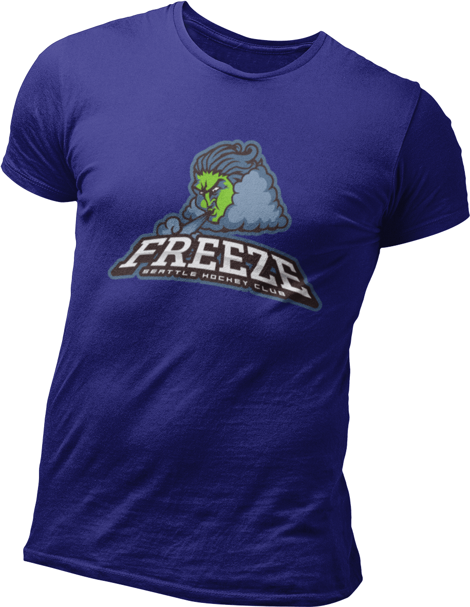 Blue Freeze Hockey Club Shirt PNG image