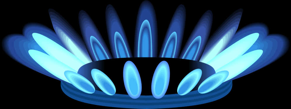 Blue Gas Stove Flame PNG image