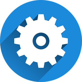 Blue Gear Icon PNG image