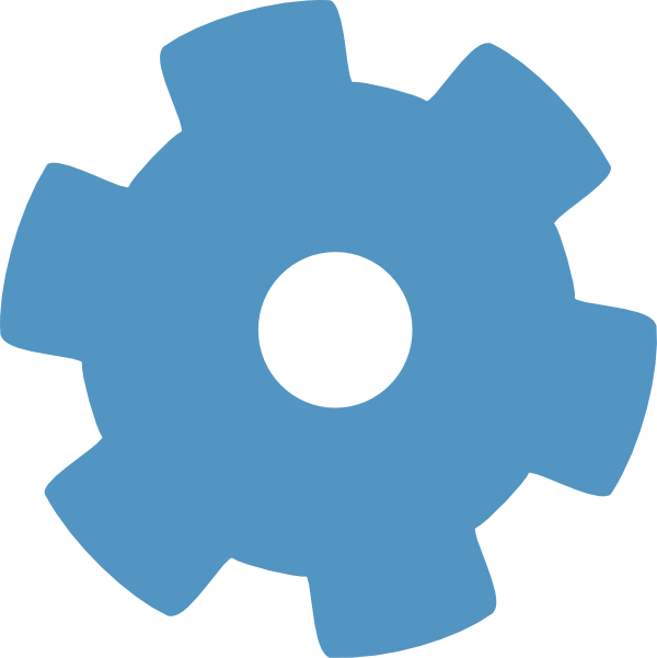 Blue Gear Setting Icon PNG image
