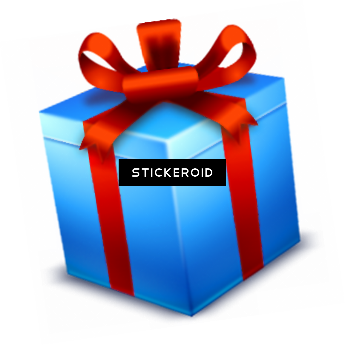 Blue Gift Boxwith Red Ribbon Icon PNG image