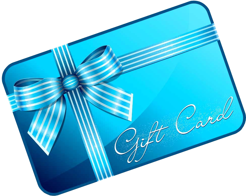 Blue Gift Cardwith Ribbon PNG image