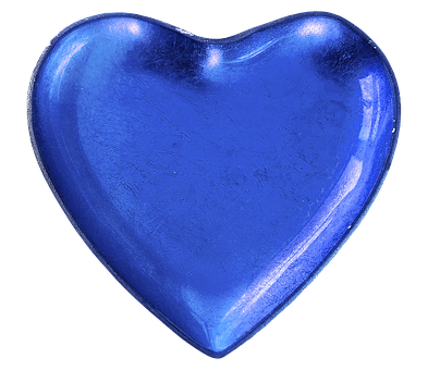 Blue Glass Heart Shaped Object PNG image