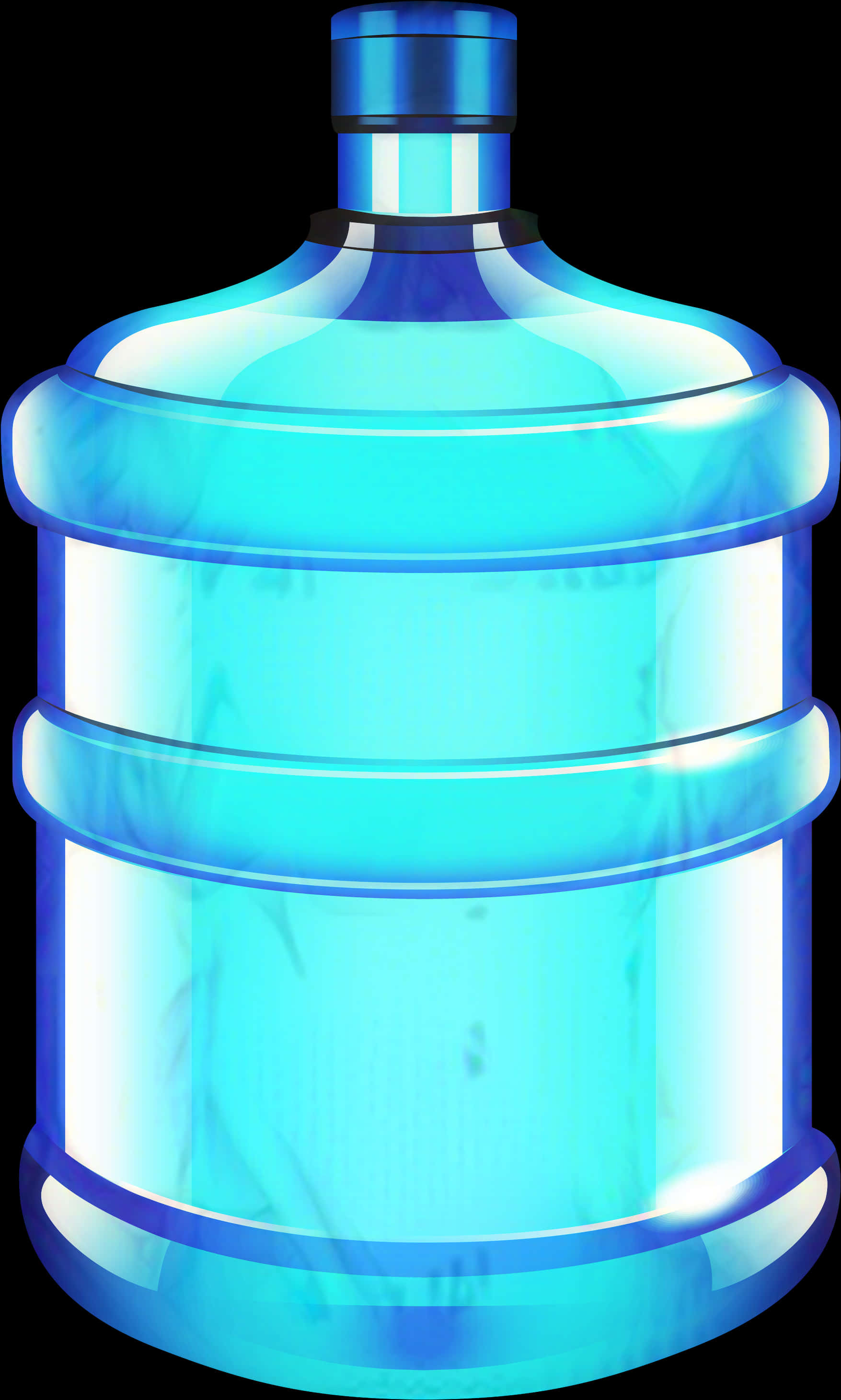 Blue Glass Water Bottle Illustration PNG image