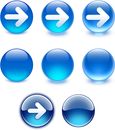 Blue Glossy Icons Set PNG image