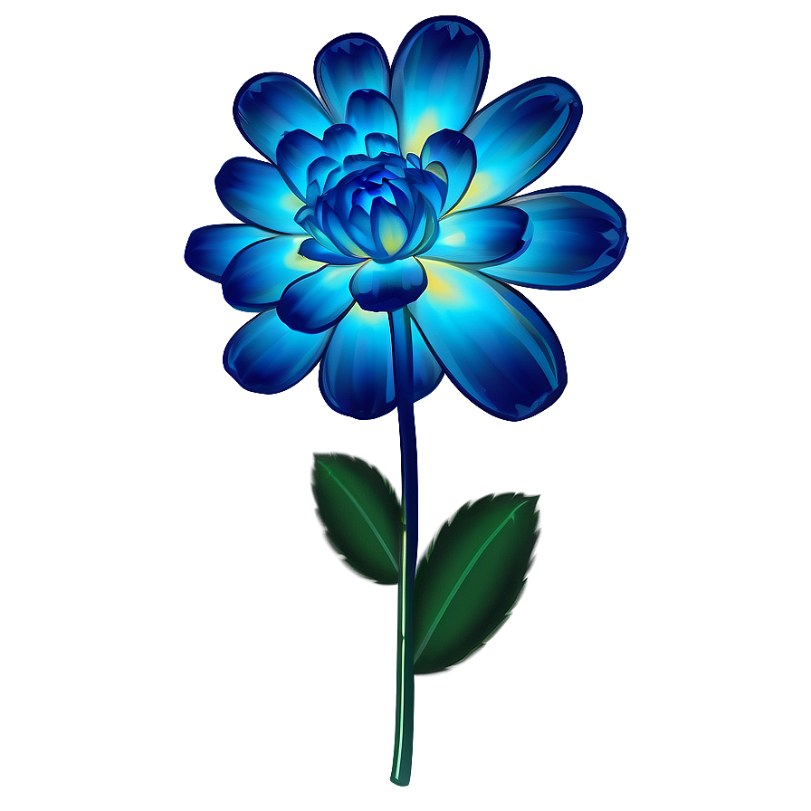 Blue Glow Flower Png 06122024 PNG image