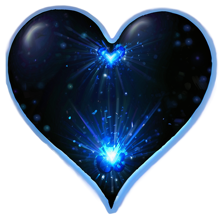 Blue Glow Heart Png 06122024 PNG image