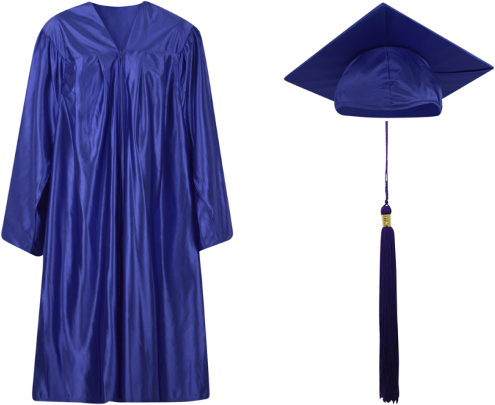 Blue Graduation Capand Gown PNG image