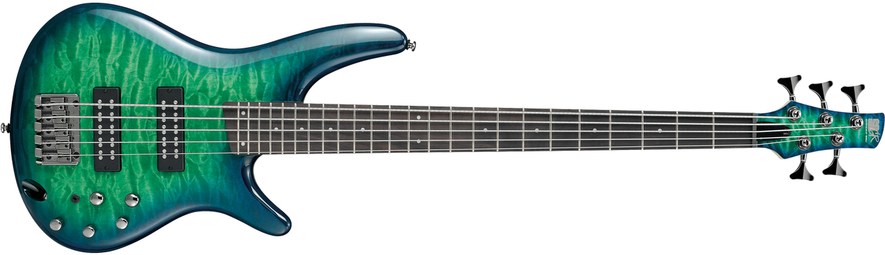 Blue Green Electric Bass Guitar PNG image