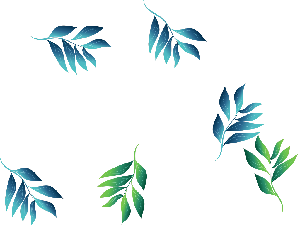 Blue Green Leaves Vector Illustration PNG image