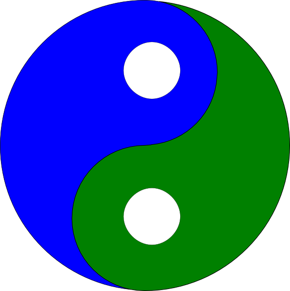 Blue Green Yin Yang Symbol PNG image