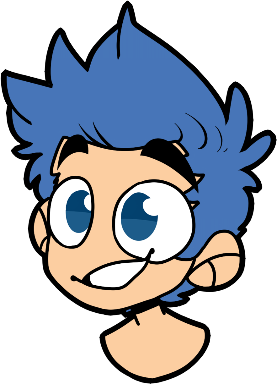 Blue Haired Cartoon Character PNG image