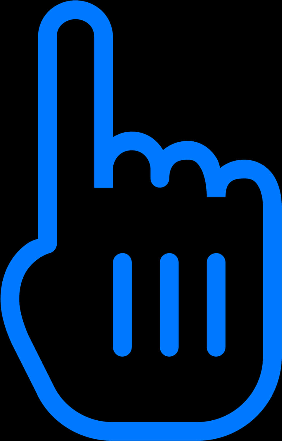 Blue Hand Cursor Icon PNG image