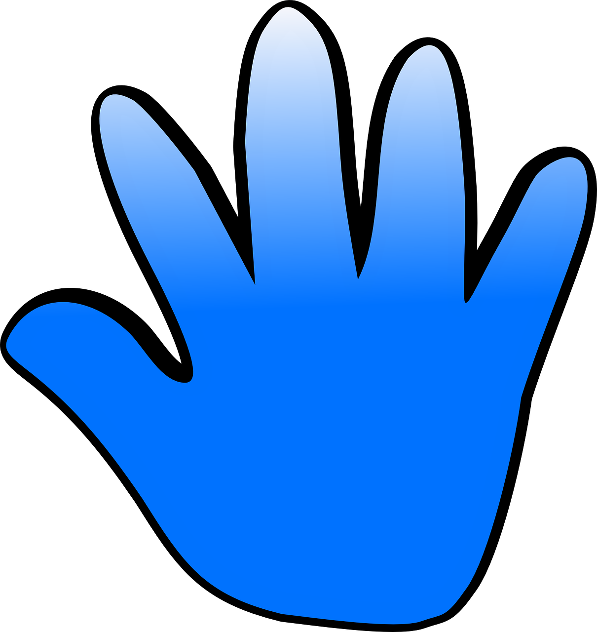 Blue Hand Stop Sign Graphic PNG image