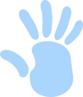 Blue Handprint Graphic PNG image
