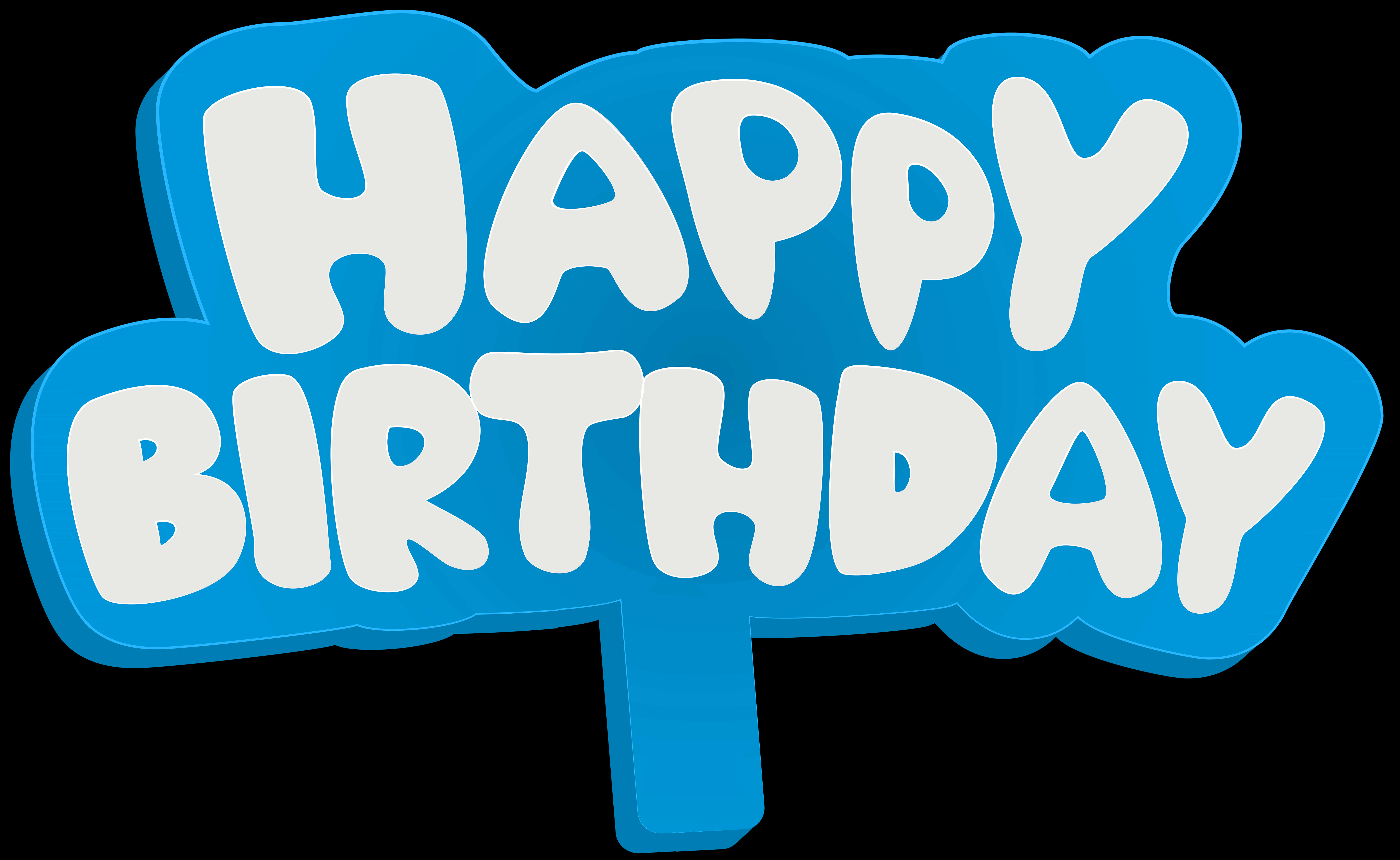 Blue Happy Birthday Text Graphic PNG image