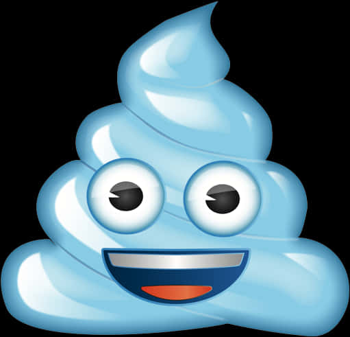 Blue Happy Poop Emoji PNG image