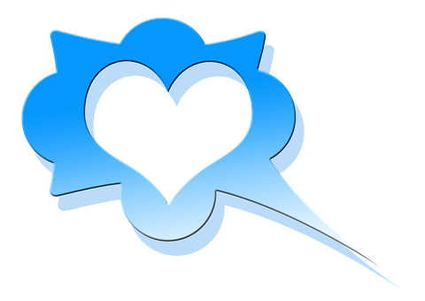 Blue Heart Bubble Speech Icon PNG image