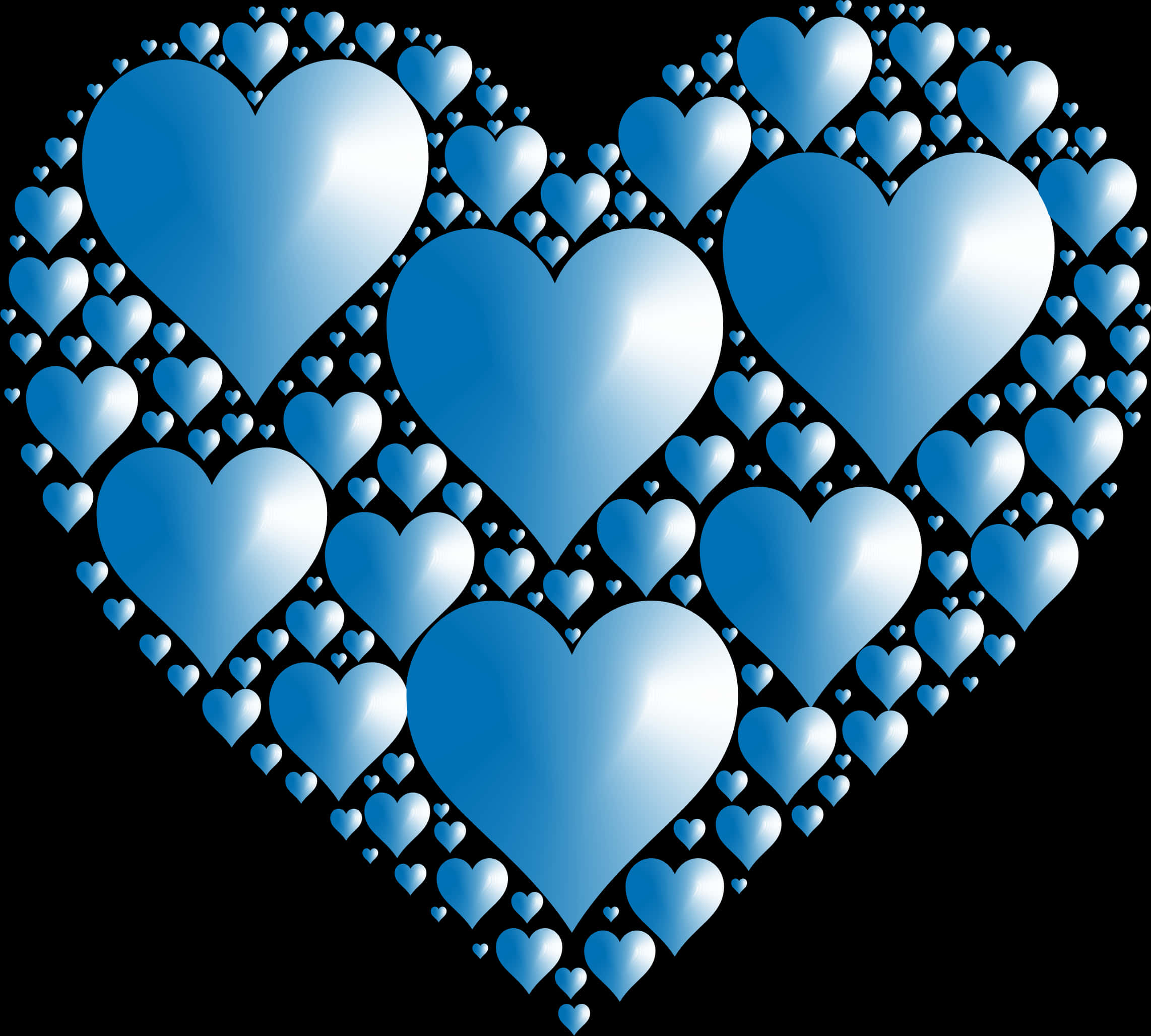 Blue Hearts Collage PNG image