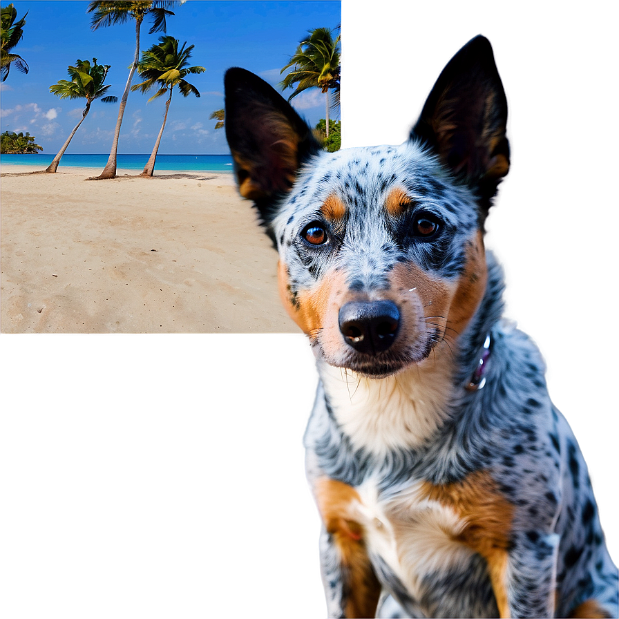 Blue Heeler At Beach Png Fcp71 PNG image