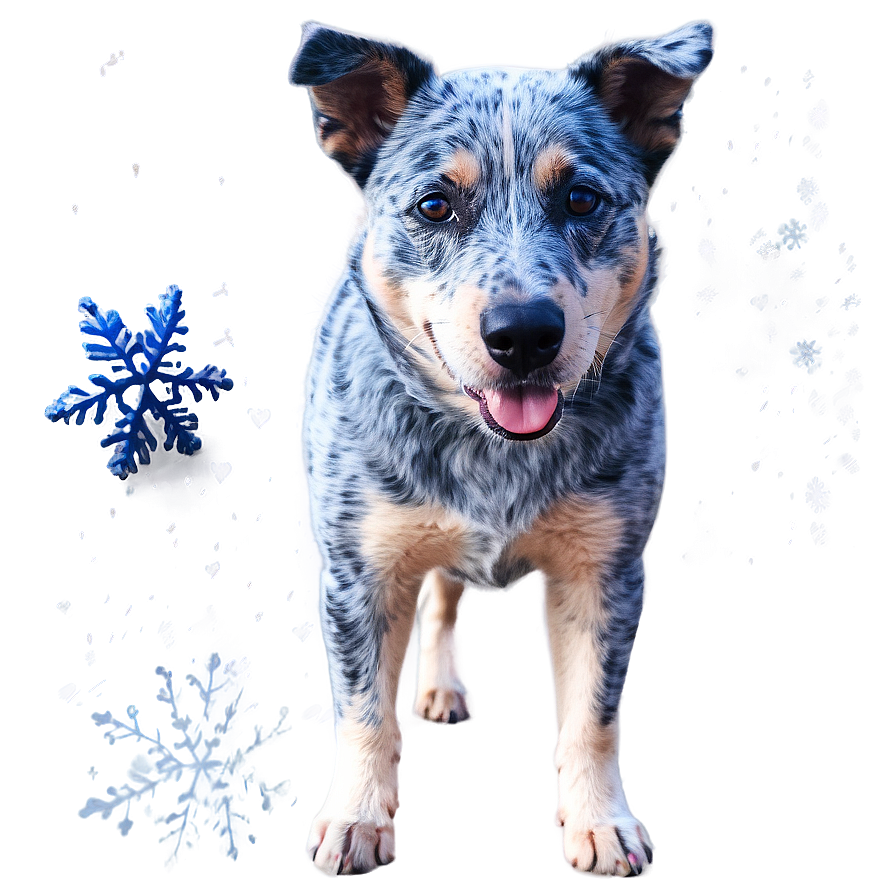 Blue Heeler In Snow Png Apc PNG image