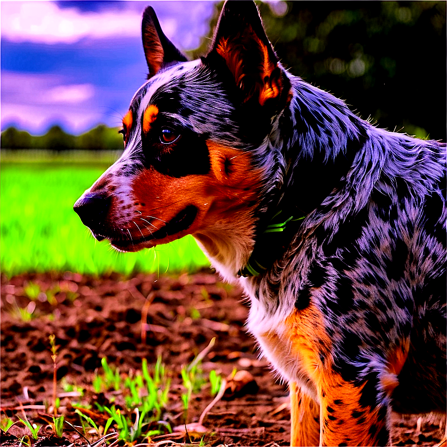 Blue Heeler On Farm Png Qdc68 PNG image