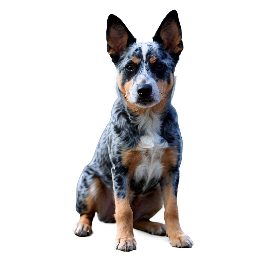 Blue Heeler With Flowers Png Kjw40 PNG image