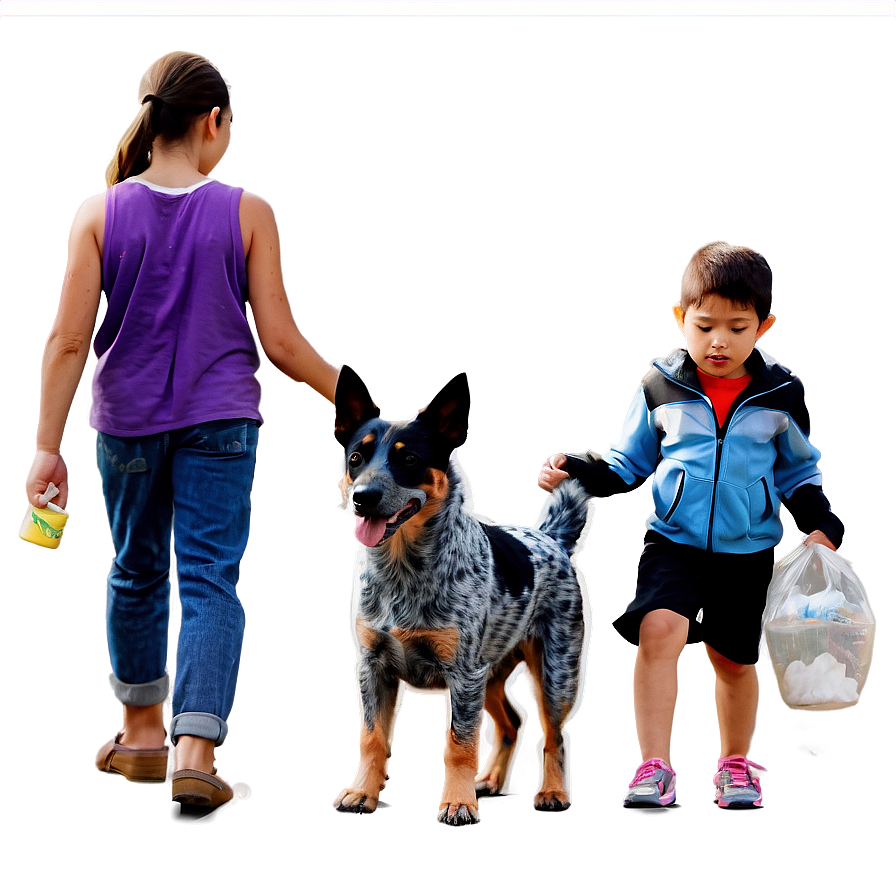 Blue Heeler With Kids Png 06282024 PNG image