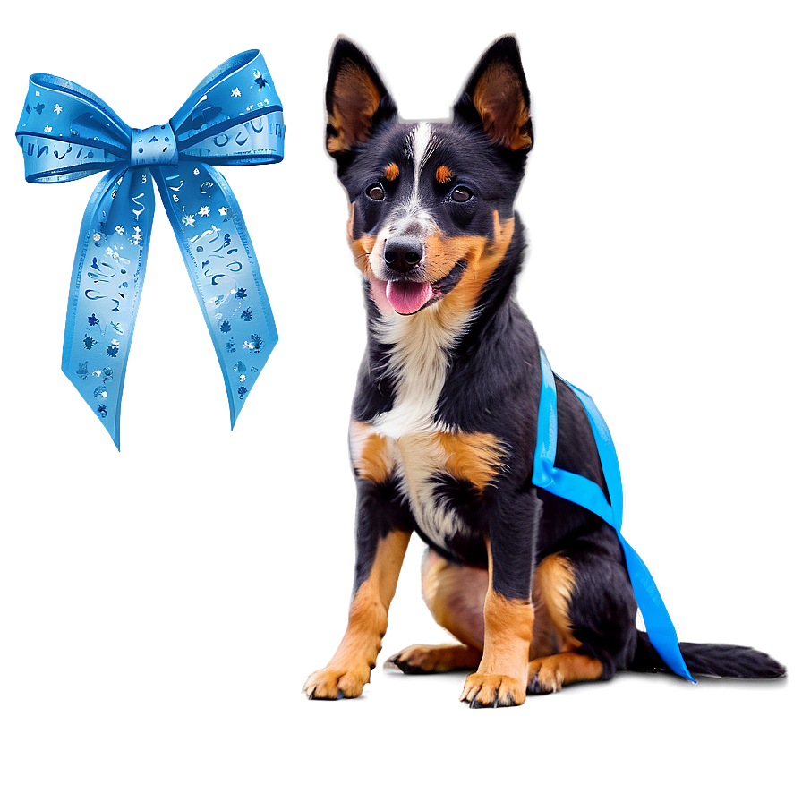 Blue Heeler With Ribbon Png Kyb PNG image