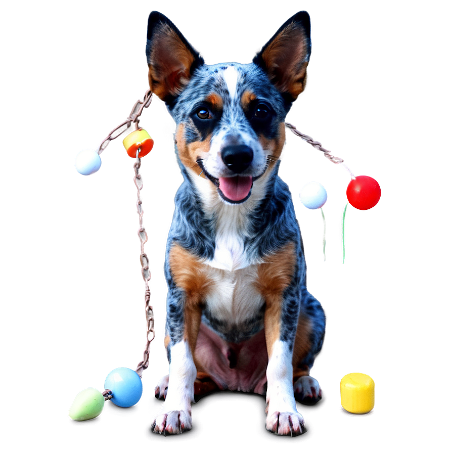 Blue Heeler With Toys Png 24 PNG image