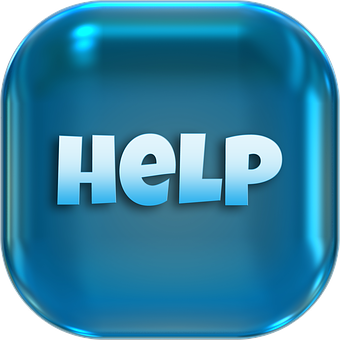 Blue Help Button Icon PNG image