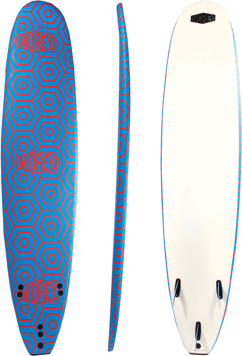 Blue Hexagon Pattern Surfboard Morey PNG image
