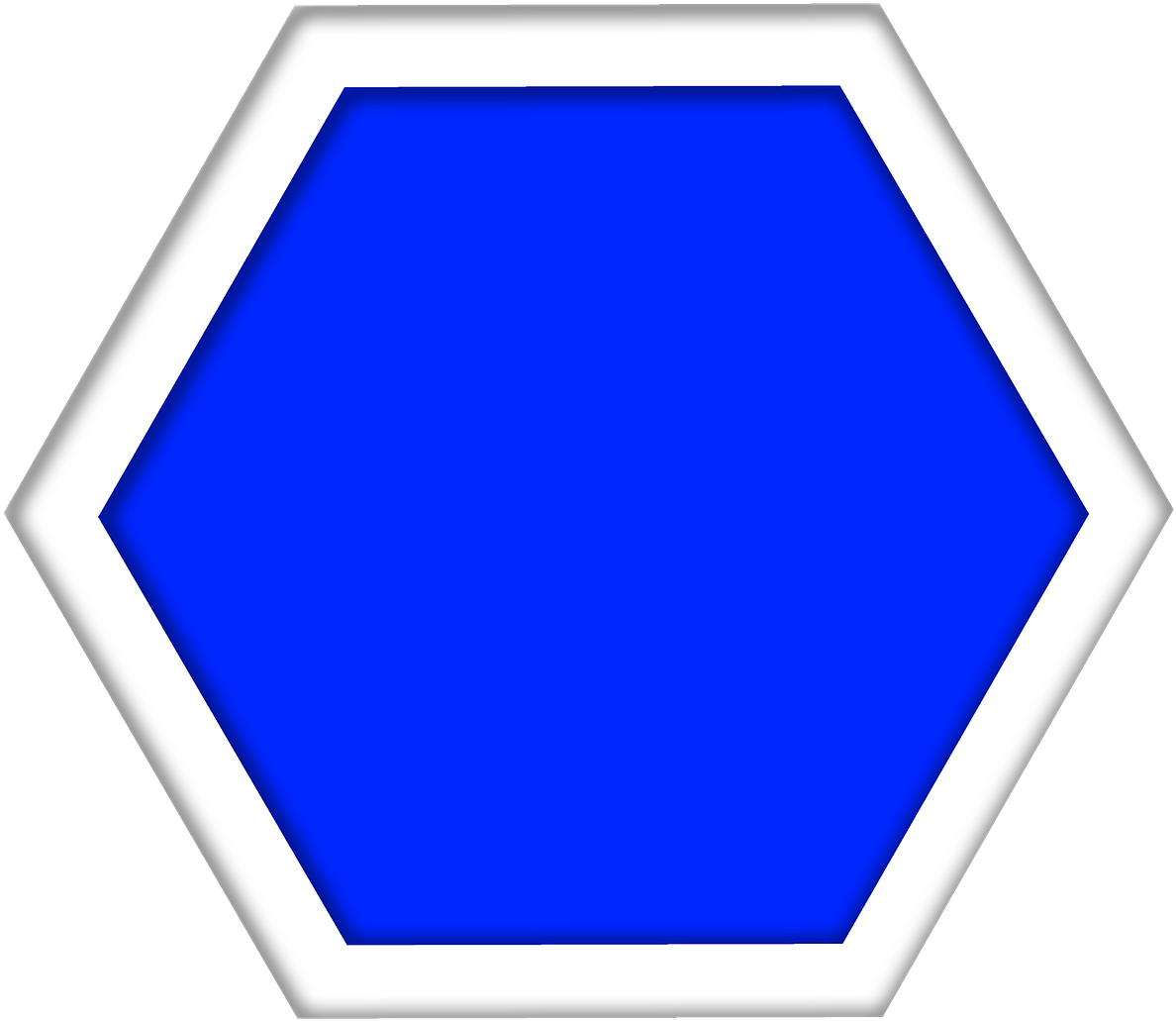 Blue Hexagon White Border PNG image