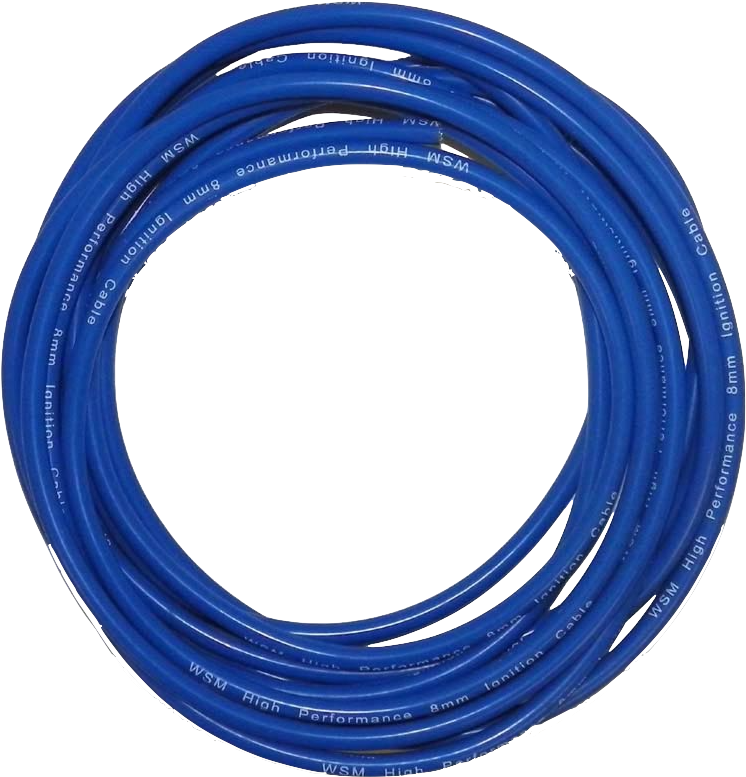 Blue High Performance Ignition Cable Coil PNG image