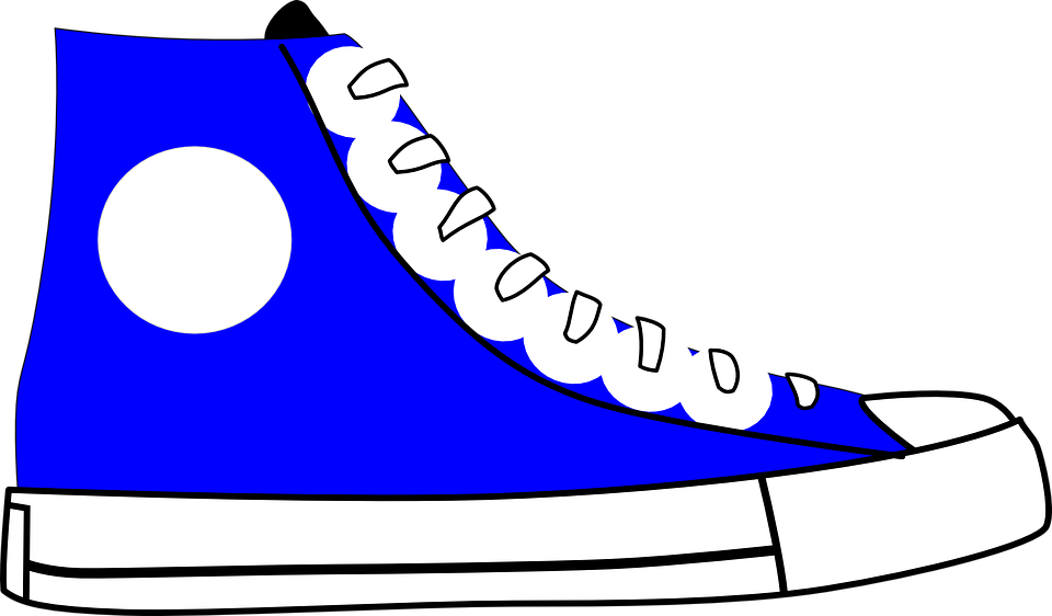 Blue High Top Converse Sneaker Illustration PNG image