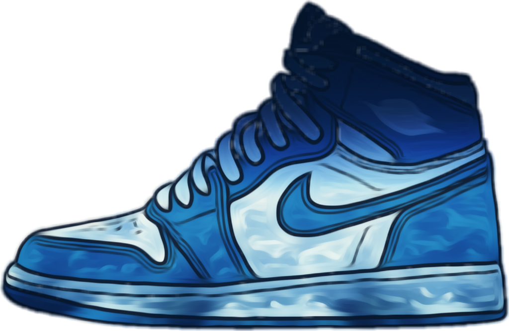 Blue High Top Sneaker Illustration PNG image