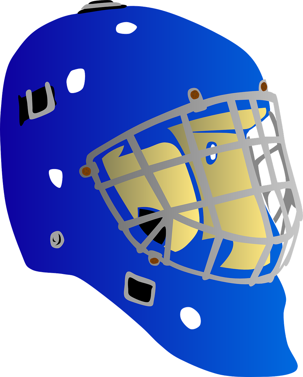 Blue Hockey Helmet With Cage PNG image